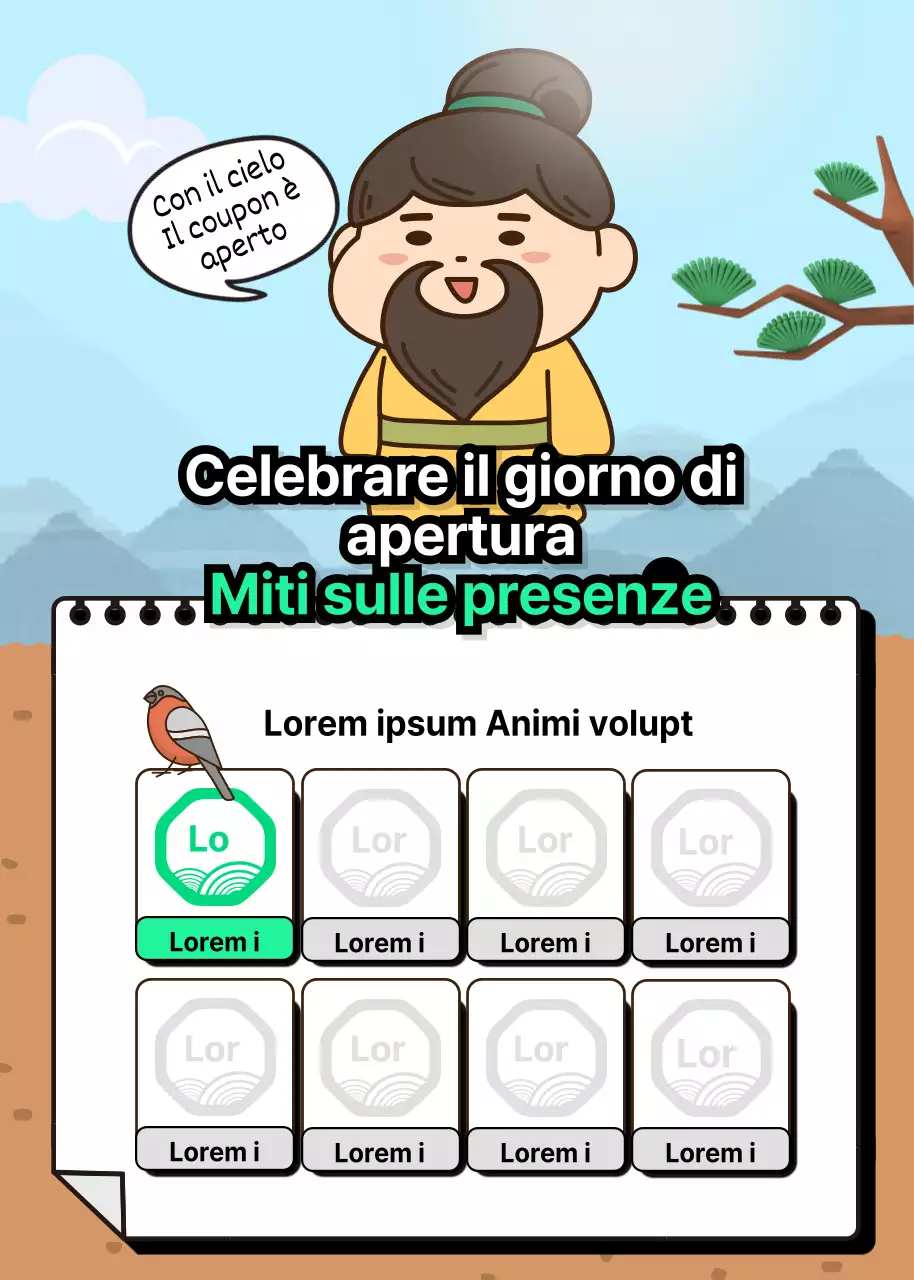 Lo sfondo del cielo blu del personaggio di Dangun Grandpa per l'evento di partecipazione alla cerimonia di apertura