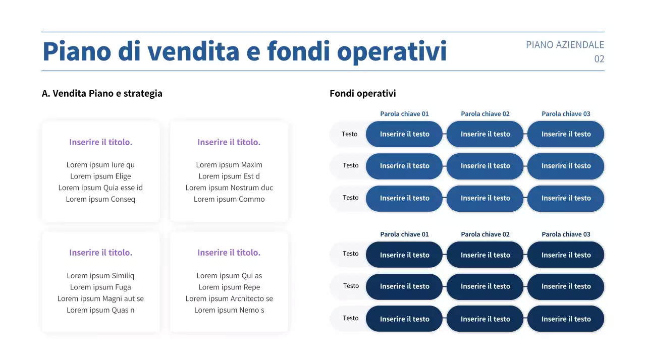 Presentazione di un piano aziendale con un concetto di sfumatura viola e blu