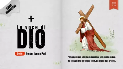 Miniatura religiosa su YouTube per la Settimana della Passione con sfondo grigio Concetto di libro biblico