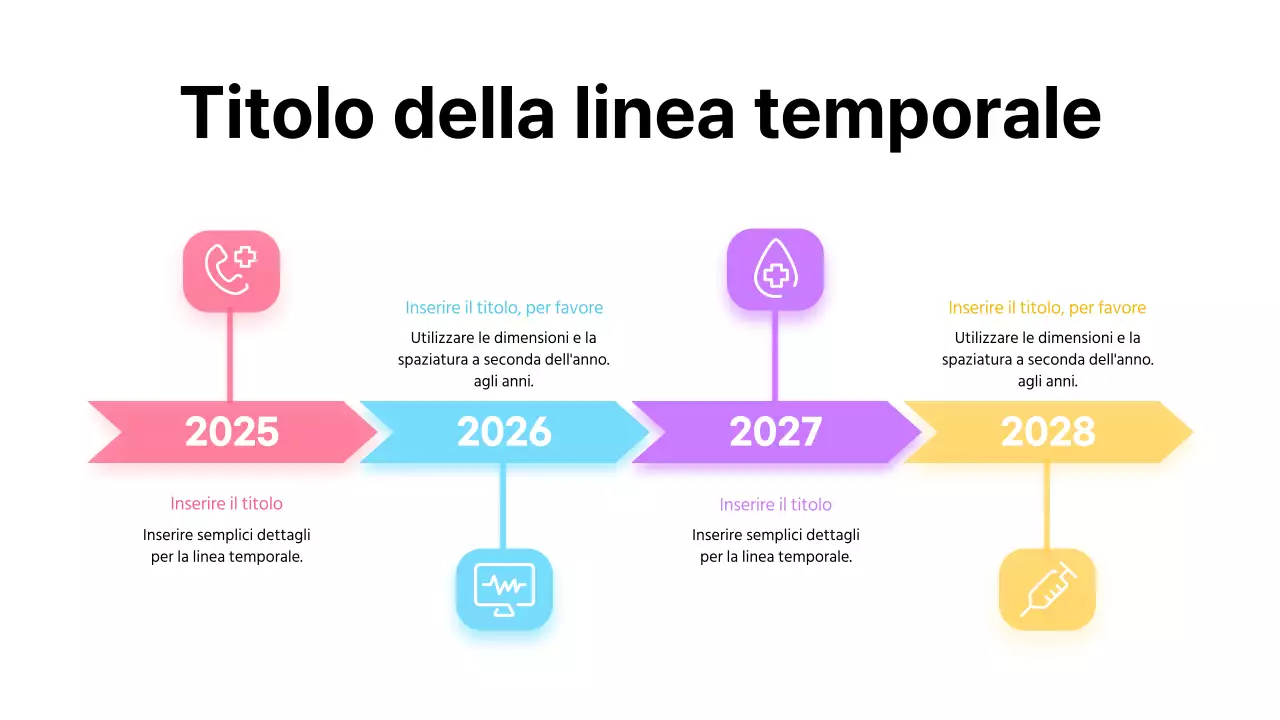 Una semplice linea del tempo in bianco
