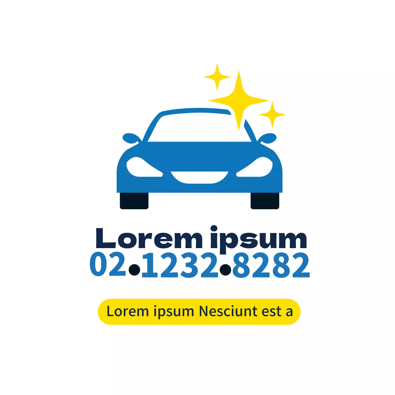 Illustrazione bianca etichetta promozionale auto a noleggio pulita