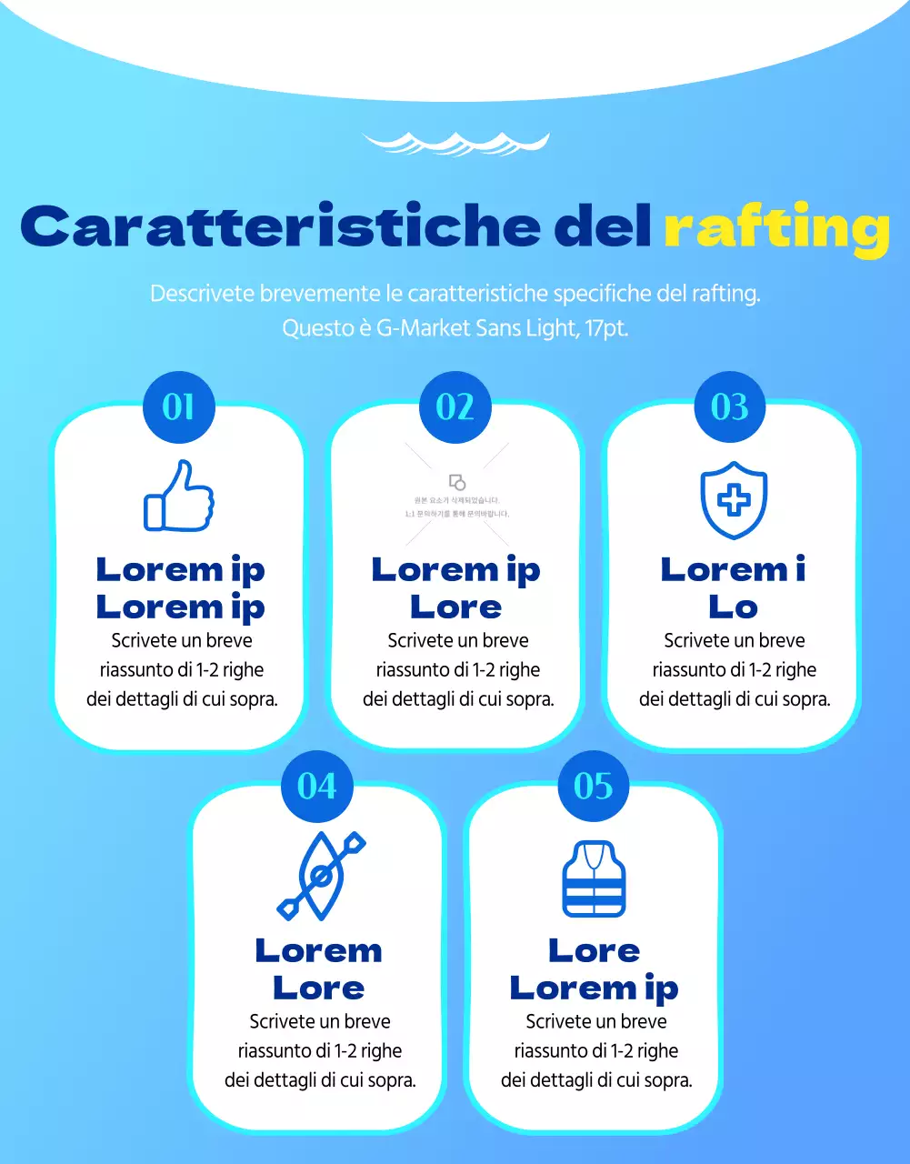 Rafting fresco e pulito in azzurro e bianco