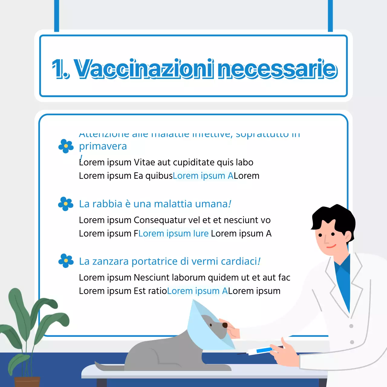 Un simpatico cucciolo con sfondo primaverile e consigli sulla salute CardNews