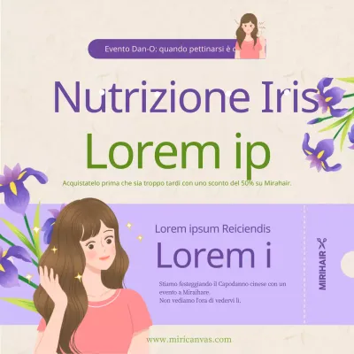 Viola e verde salone di bellezza dan-o sconto evento promozione tema