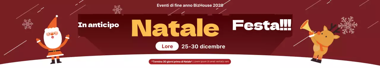 Illustrazione rossa Evento natalizio carino