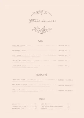 Rosa lussuosa fiore cafe cafe menu poster