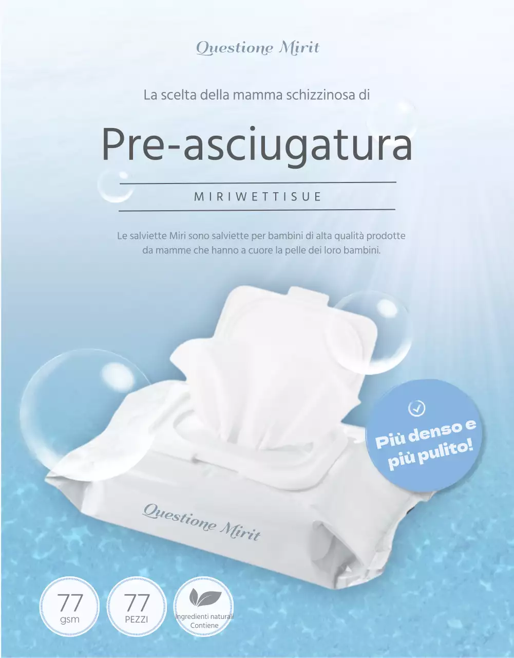 Sulle salviette rinfrescanti di colore blu cielo