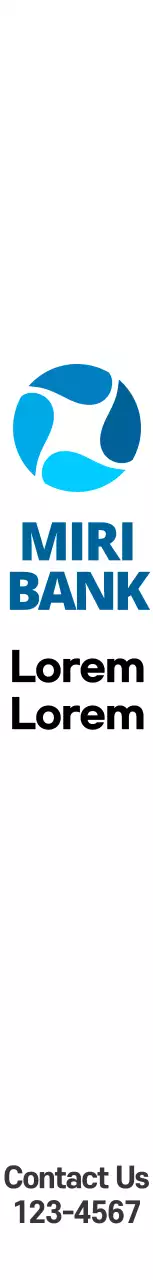 Untuk promosi bank, dengan logo bank berwarna biru-hitam dan informasi bank.
