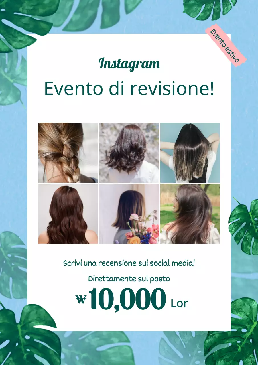 Saldi estivi con illustrazioni botaniche tropicali in rosa e azzurro