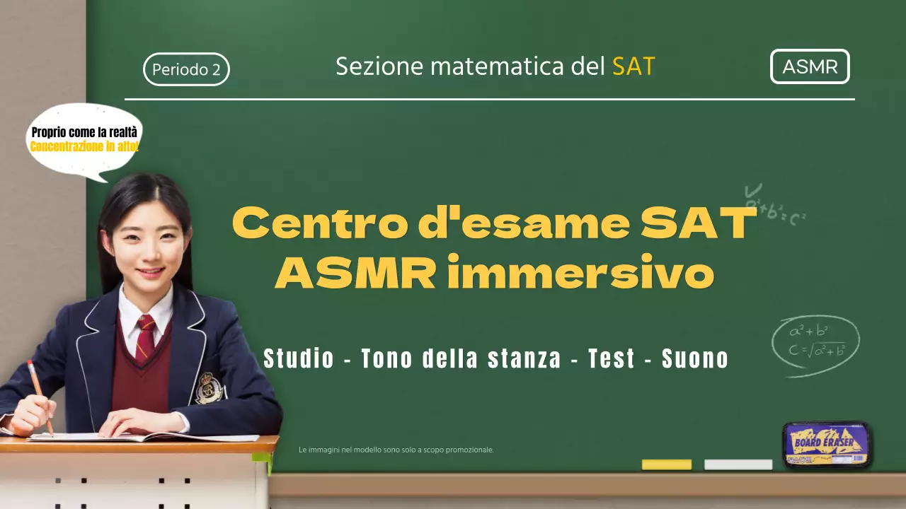 Miniatura ASMR su YouTube del centro d'esame SAT in verde.