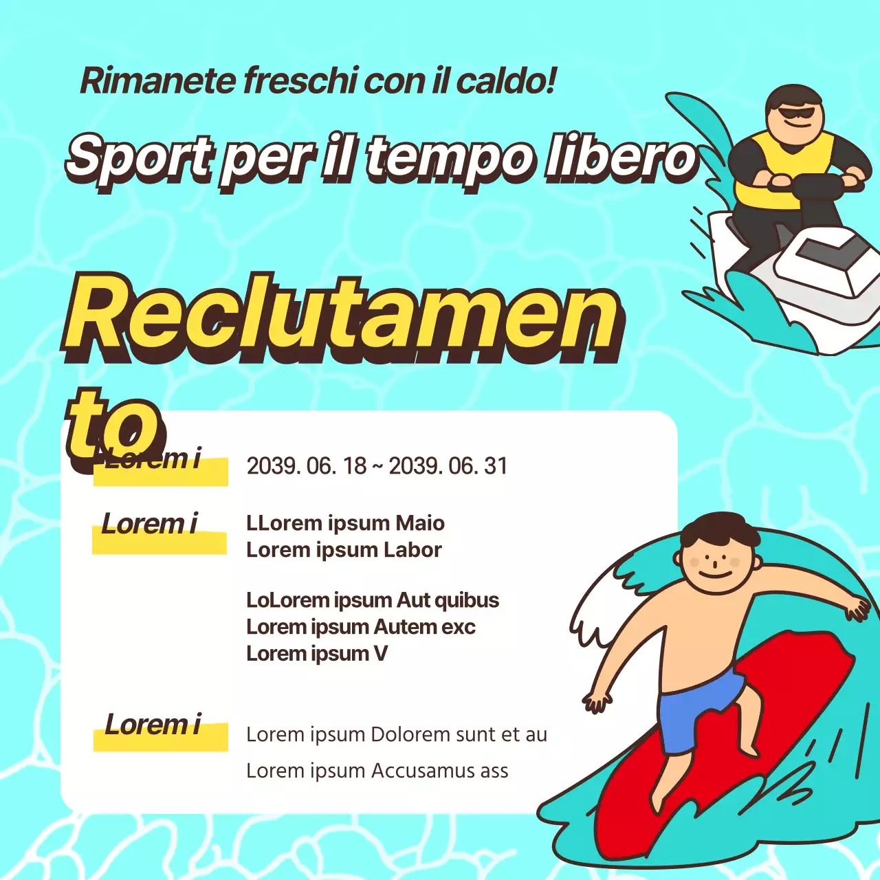 Reclutamento di squadre sportive per il tempo libero