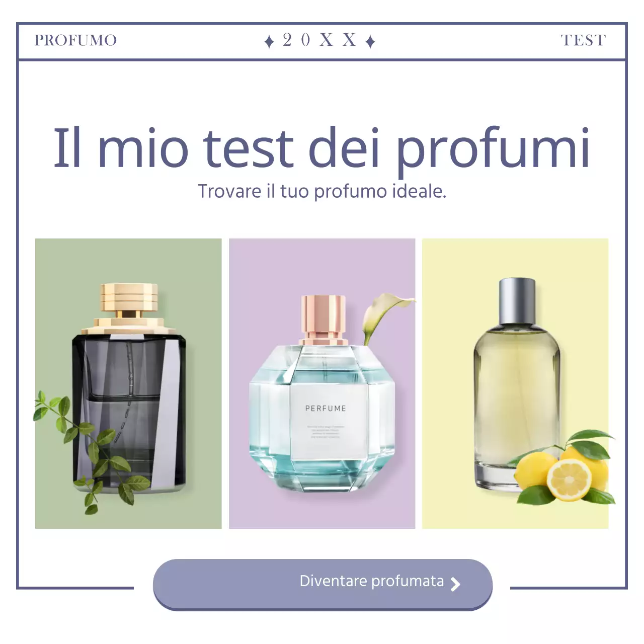 Semplice scheda di prova del profumo personalizzataNews design