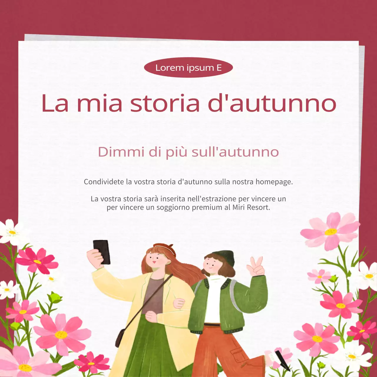 Promuovere un moderno festival autunnale in rosso e arancione