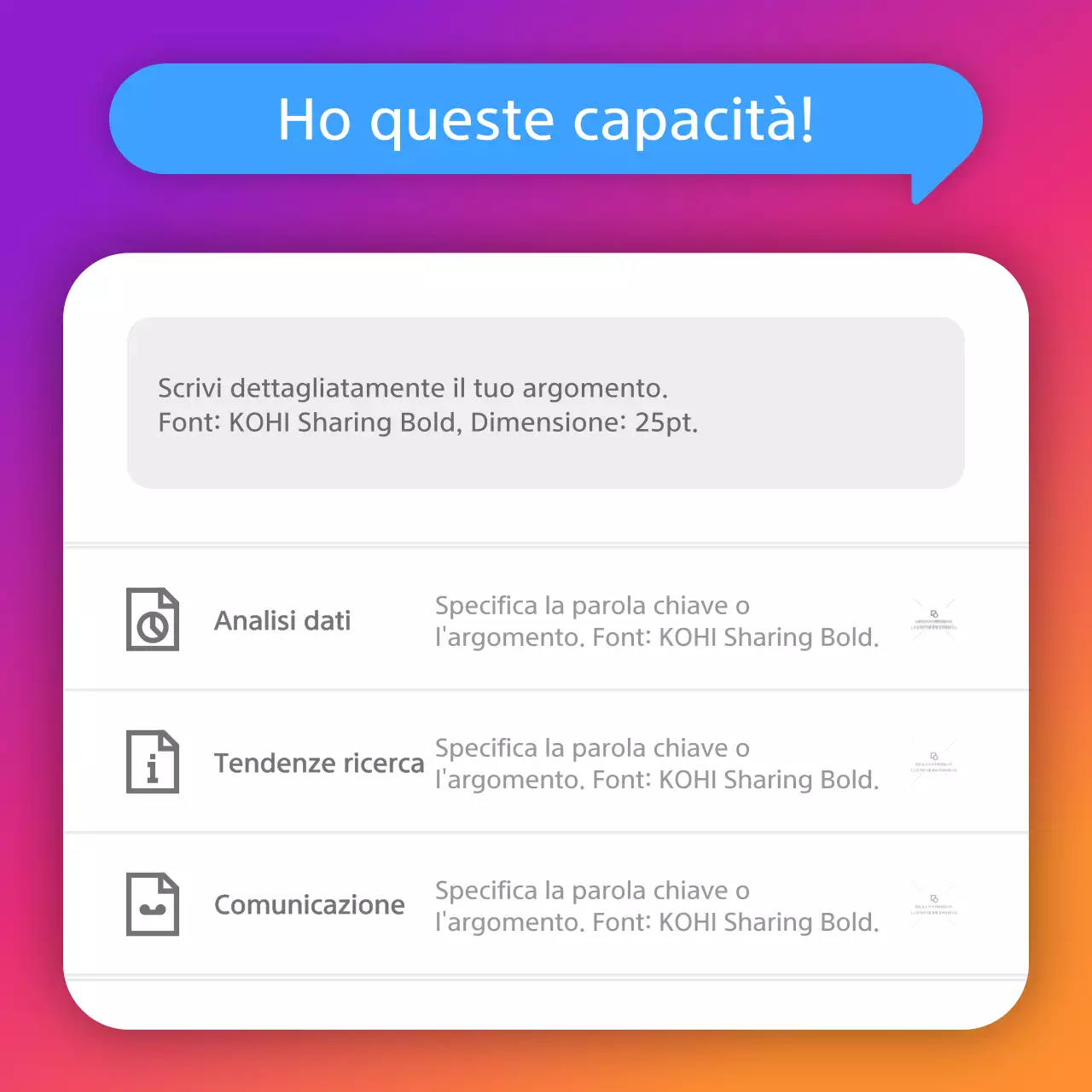 Biografia concettuale inanimata di Instagram in viola e arancione sfumato