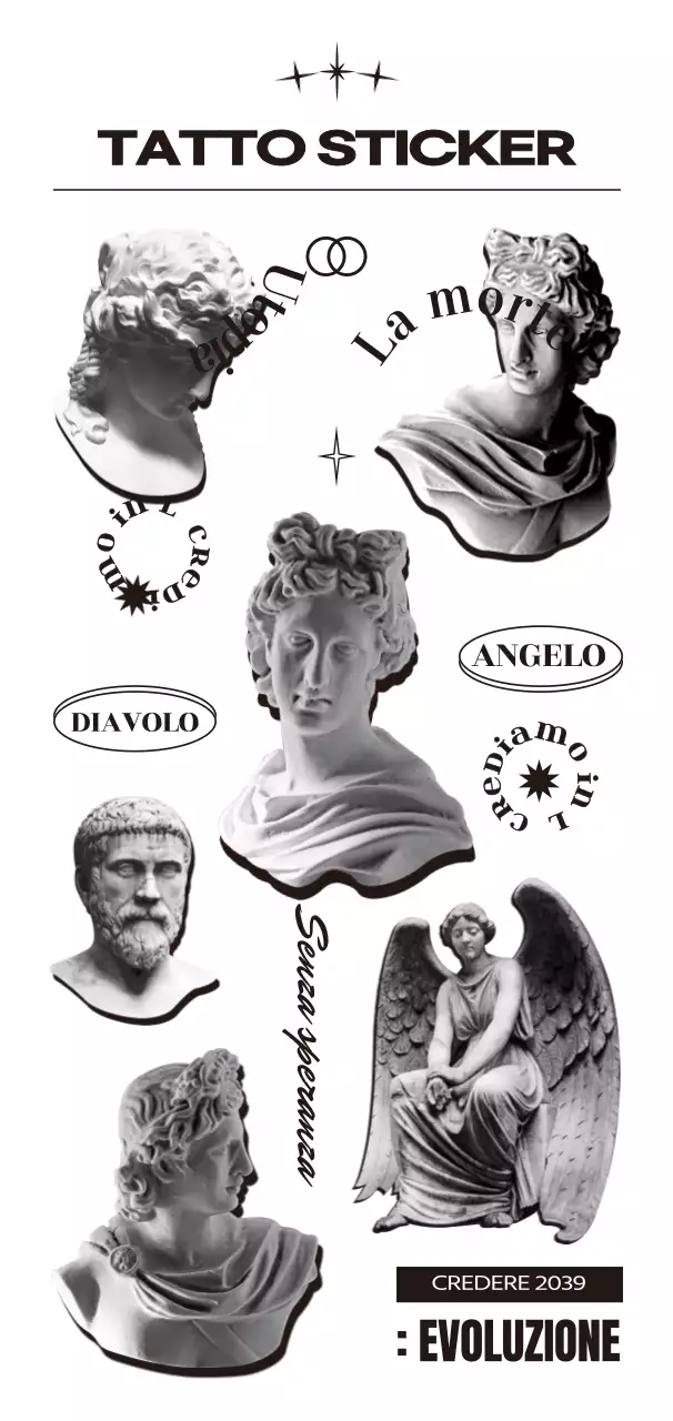 Concetto hip-hop pulito, nero e grigio, con gargoyles e calligrafia