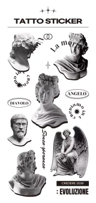 Concetto hip-hop pulito, nero e grigio, con gargoyles e calligrafia