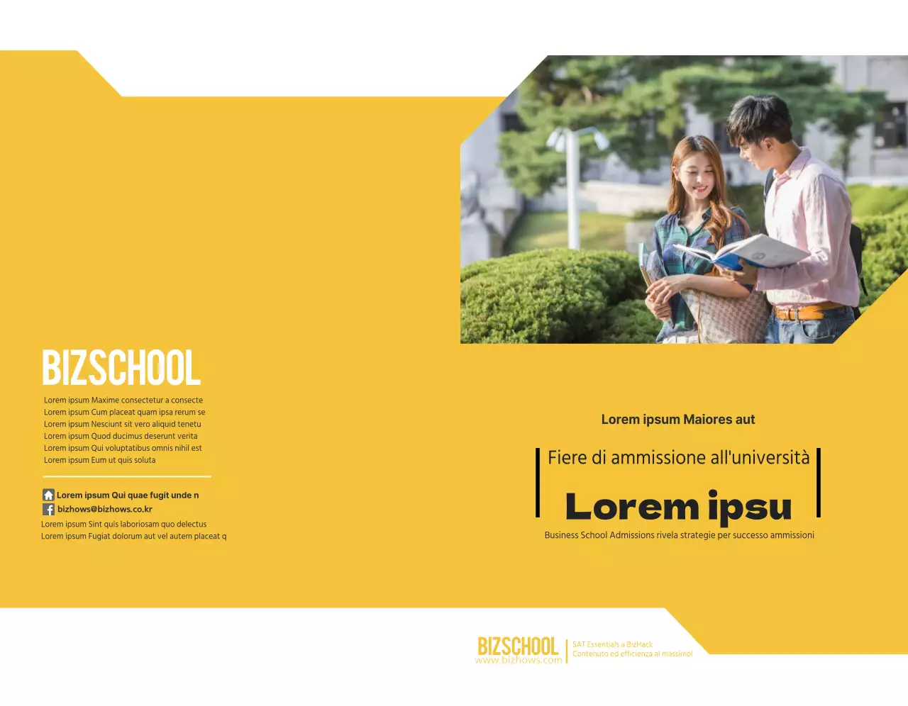 Sessione informativa universitaria giallo-nera scuola