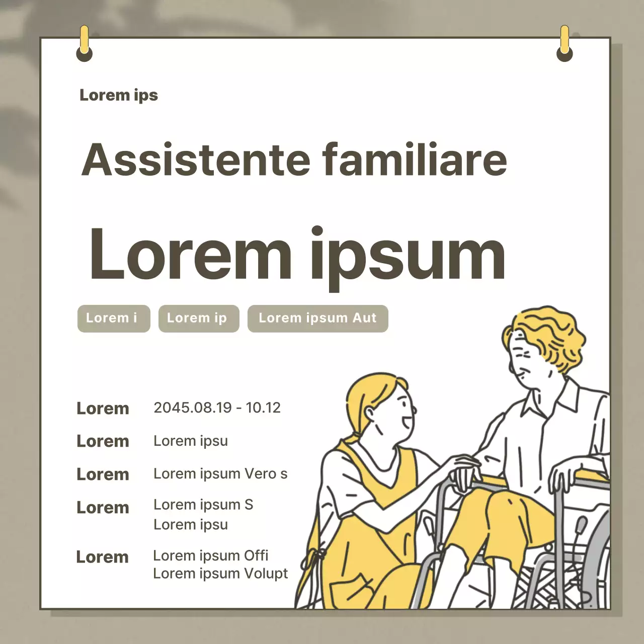 Beige calma formazione badanti feed Instagram per la pubblicità