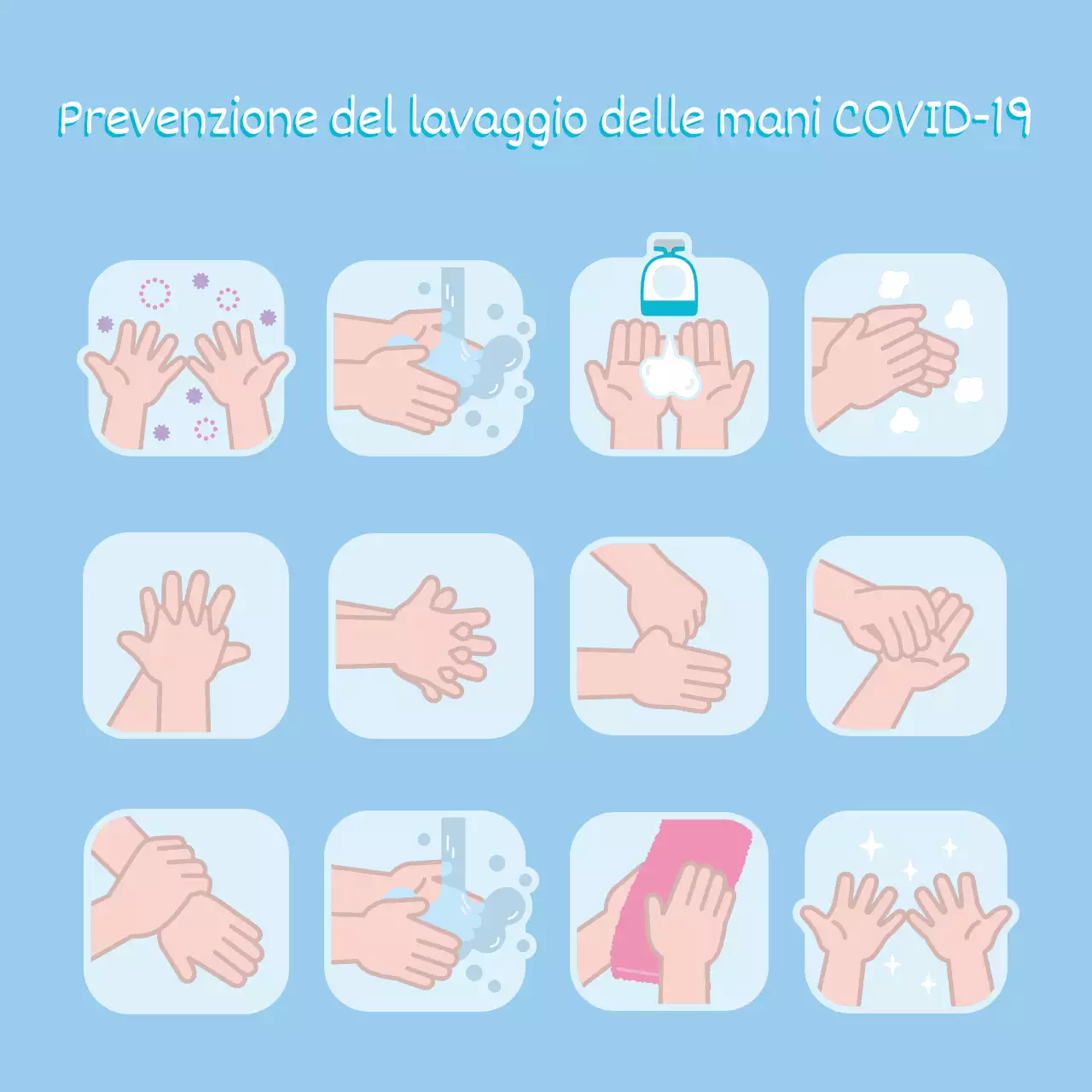 Lavaggio a mano corona azzurro