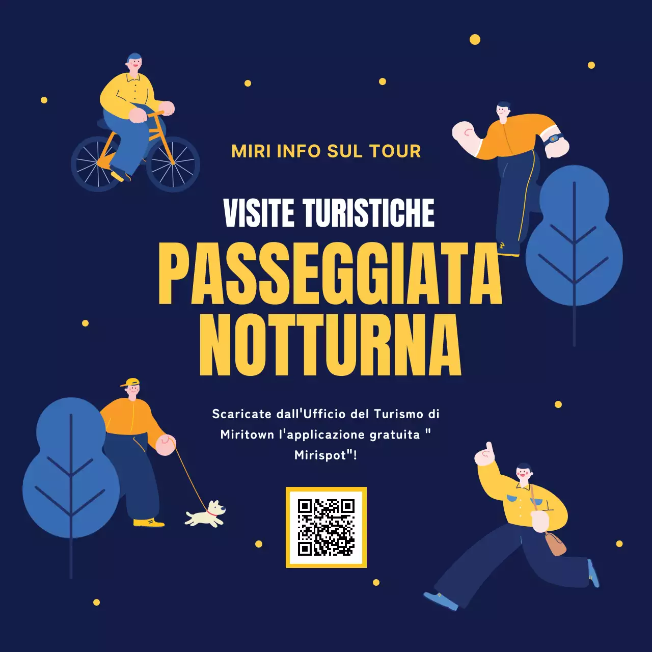 Guida alle attrazioni notturne blu e gialle