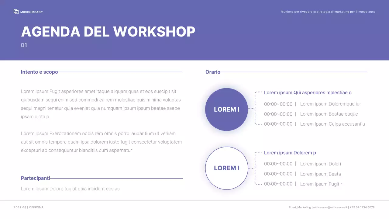 Officina aziendale con uno schema cromatico pulito nei colori del berry ferry