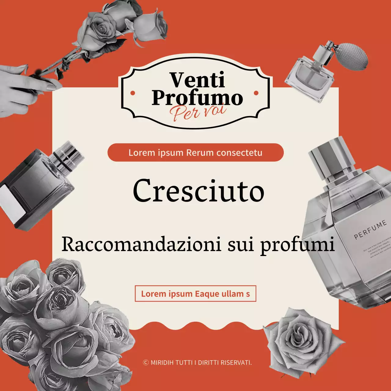 Profumo vintage e lunatico in rosso