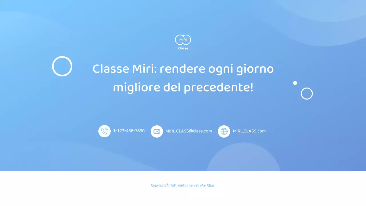 Presentazione di una proposta di servizi aziendali con una combinazione di colori blu chiaro
