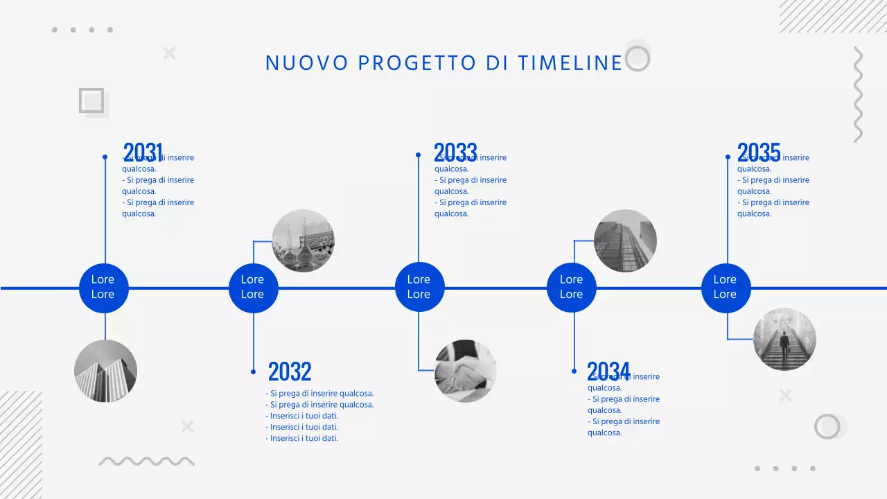 Grigio Blu Progetto Timeline Infografica Storia dell'azienda NUOVO PROGETTO TIMELINE