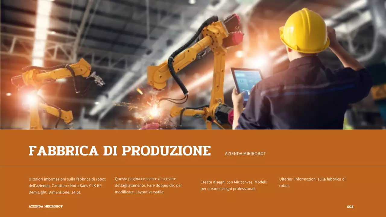 Presentazione del robot in bianco e marrone