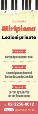 Illustrazione giallo rosa promozione scuola di musica ordinata