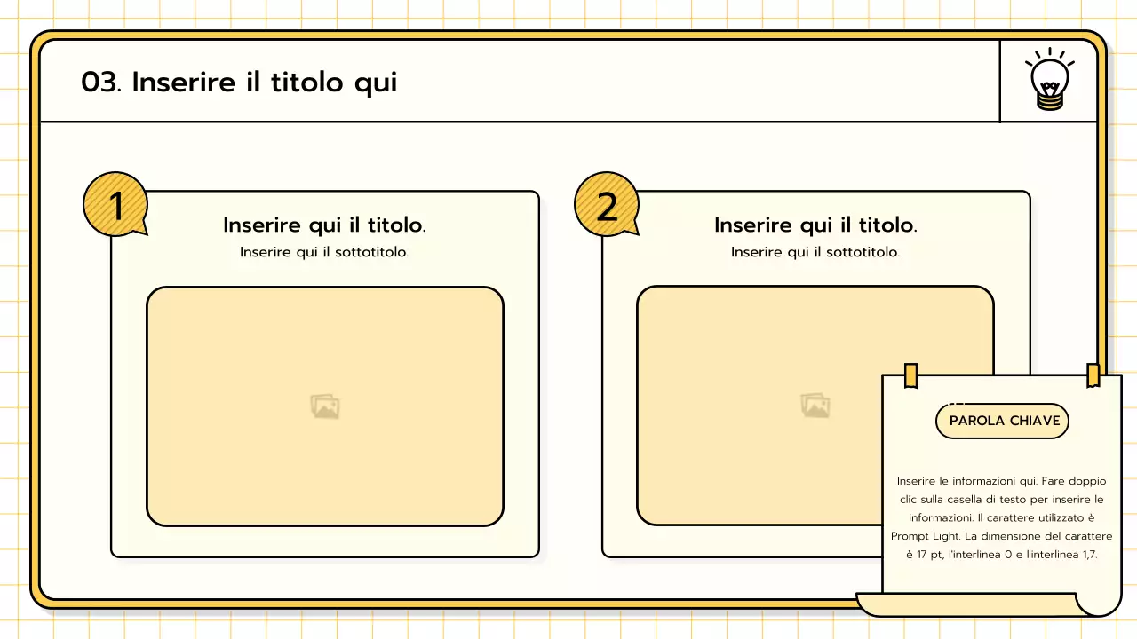 Un kit di presentazione di base nei colori giallo, verde lime e blu.