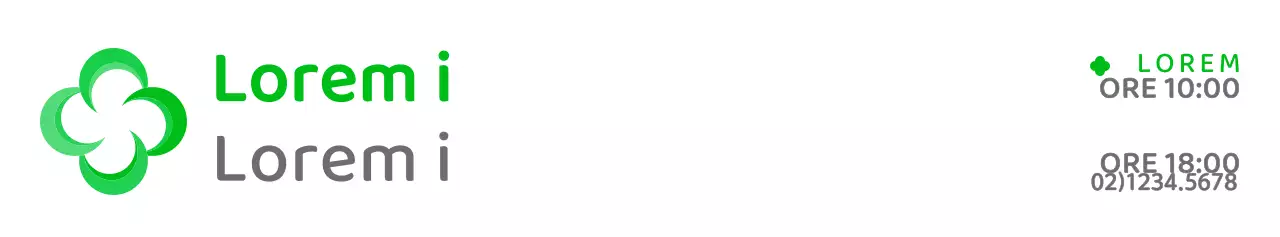 Simbolo moderno, arrotondato, a quattro foglie incrociate in verde e grigio Stile del logo Informare e promuovere le informazioni assicurative