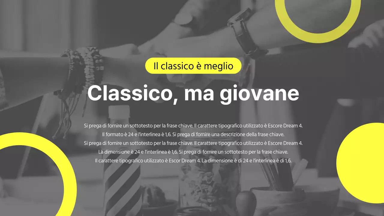 Un tema di branding aziendale moderno e unico in giallo e grigio