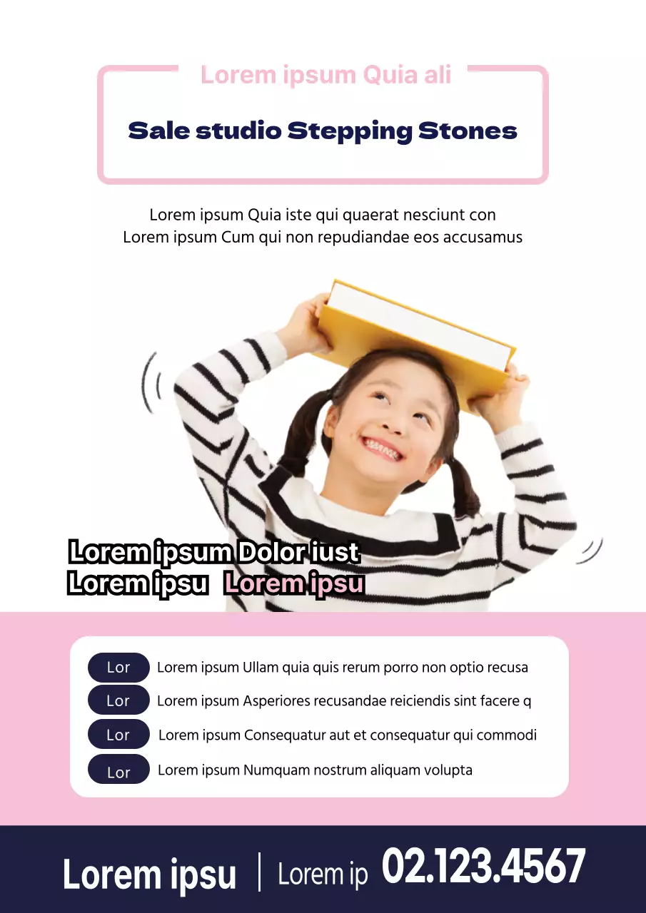 Promuovete un'aula studio pulita e ordinata con foto rosa e blu navy.