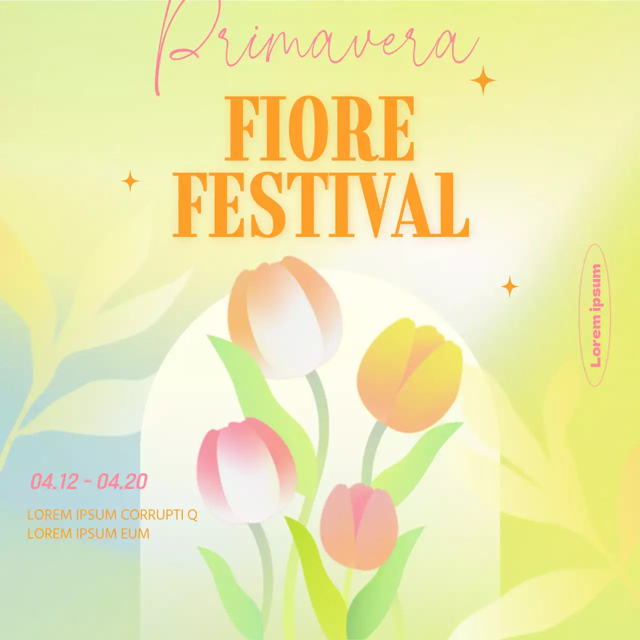 Promuovete il vostro festival floreale primaverile con un tema giallo sfumato