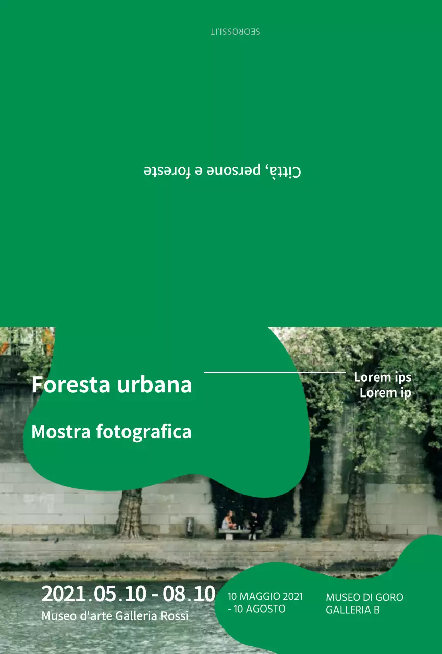 Cartolina per promuovere una mostra di fotografia ecologica