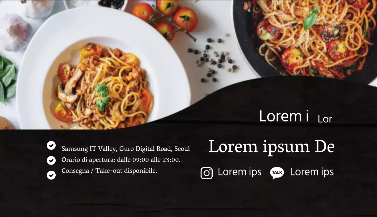 nero foto evidenziazione grassetto ristorante pasta