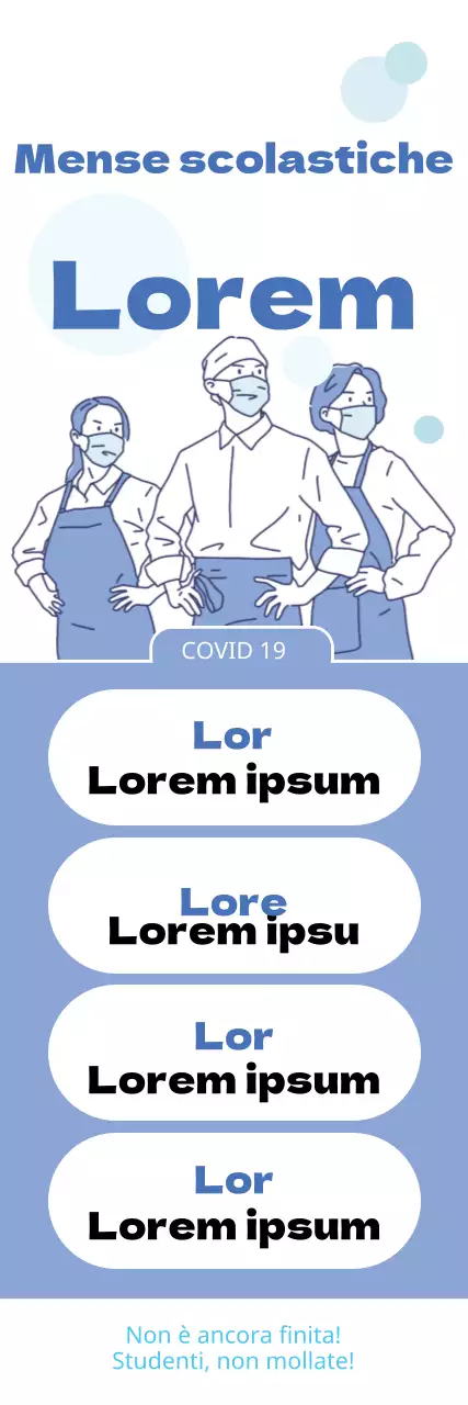 Etichetta di base in un sito di ristorazione Blue Corona