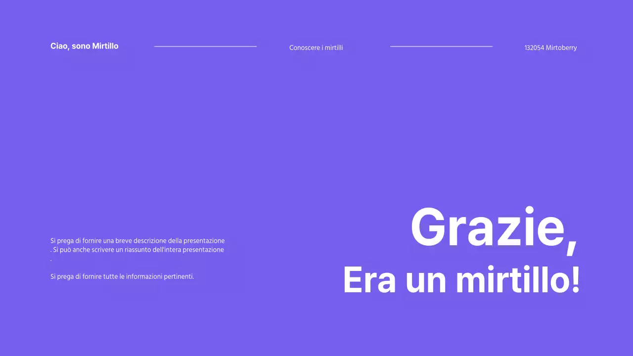 Presentazione dei mirtilli