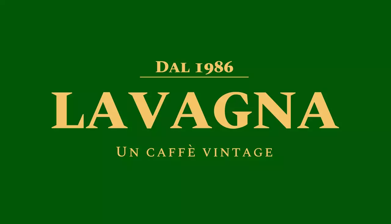 Biglietto da visita con timbro vintage e logo del caffè su sfondo verde