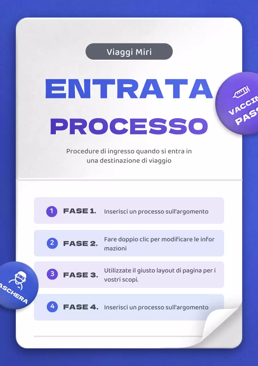 Avviso di passaporto di quarantena blu e viola