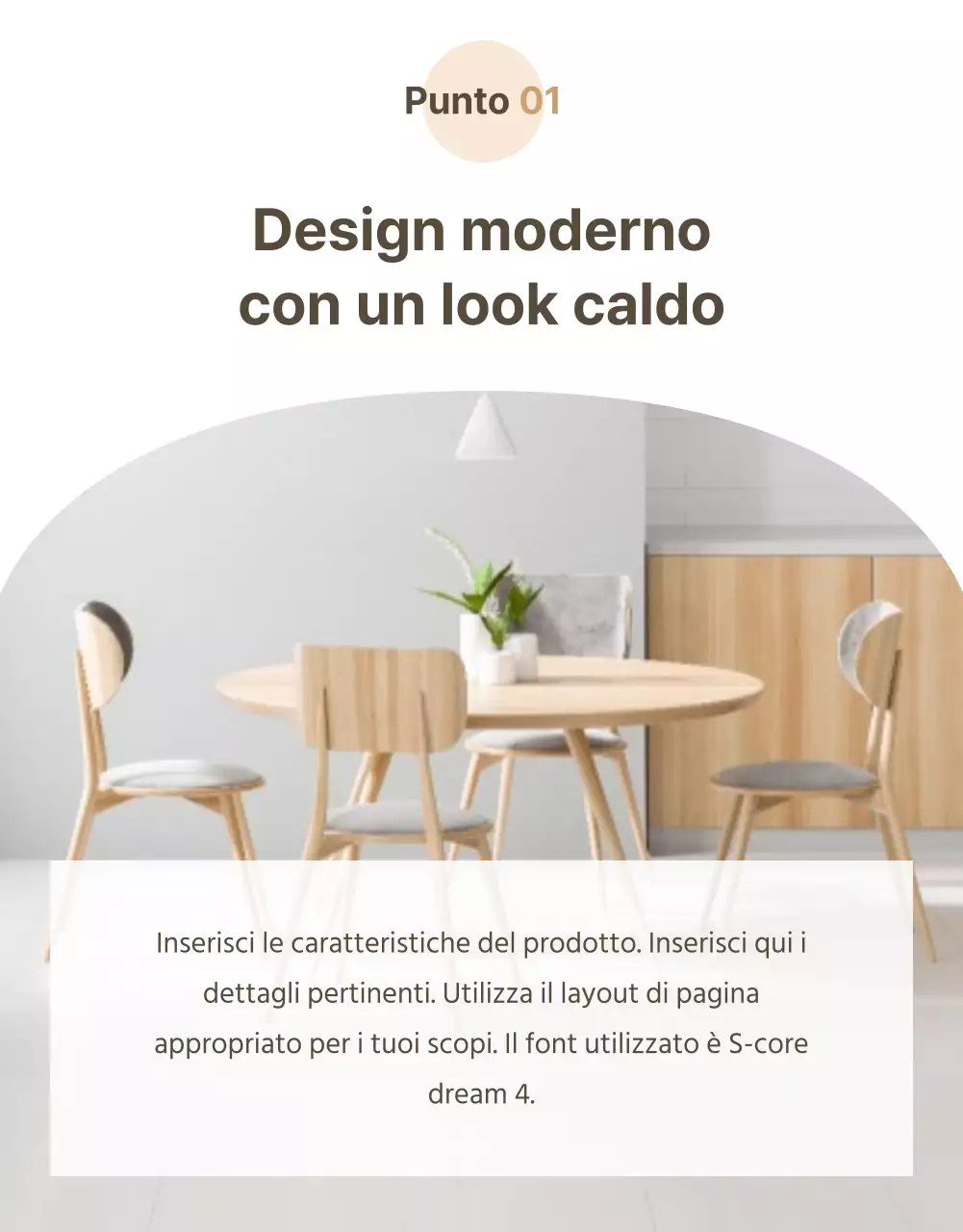 Interni emozionali in marrone pagina di dettaglio