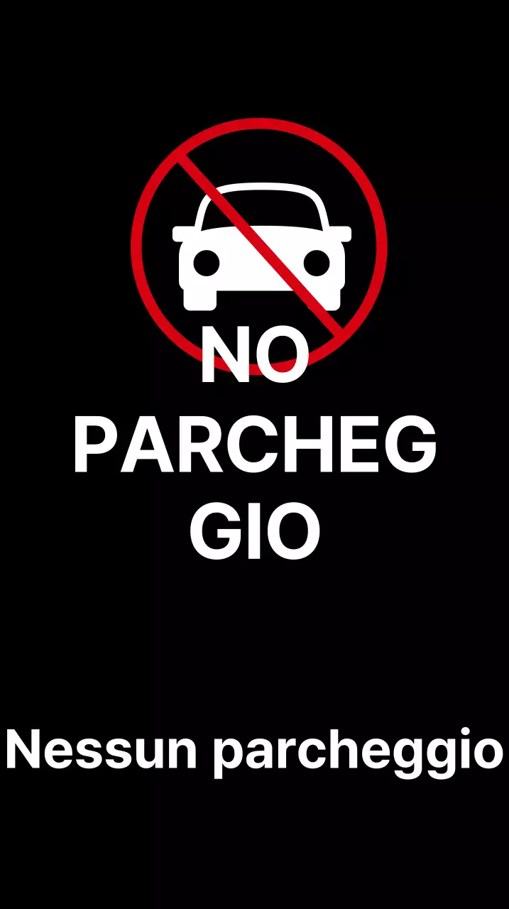 Cartelli di divieto di sosta semplici e moderni in bianco e nero