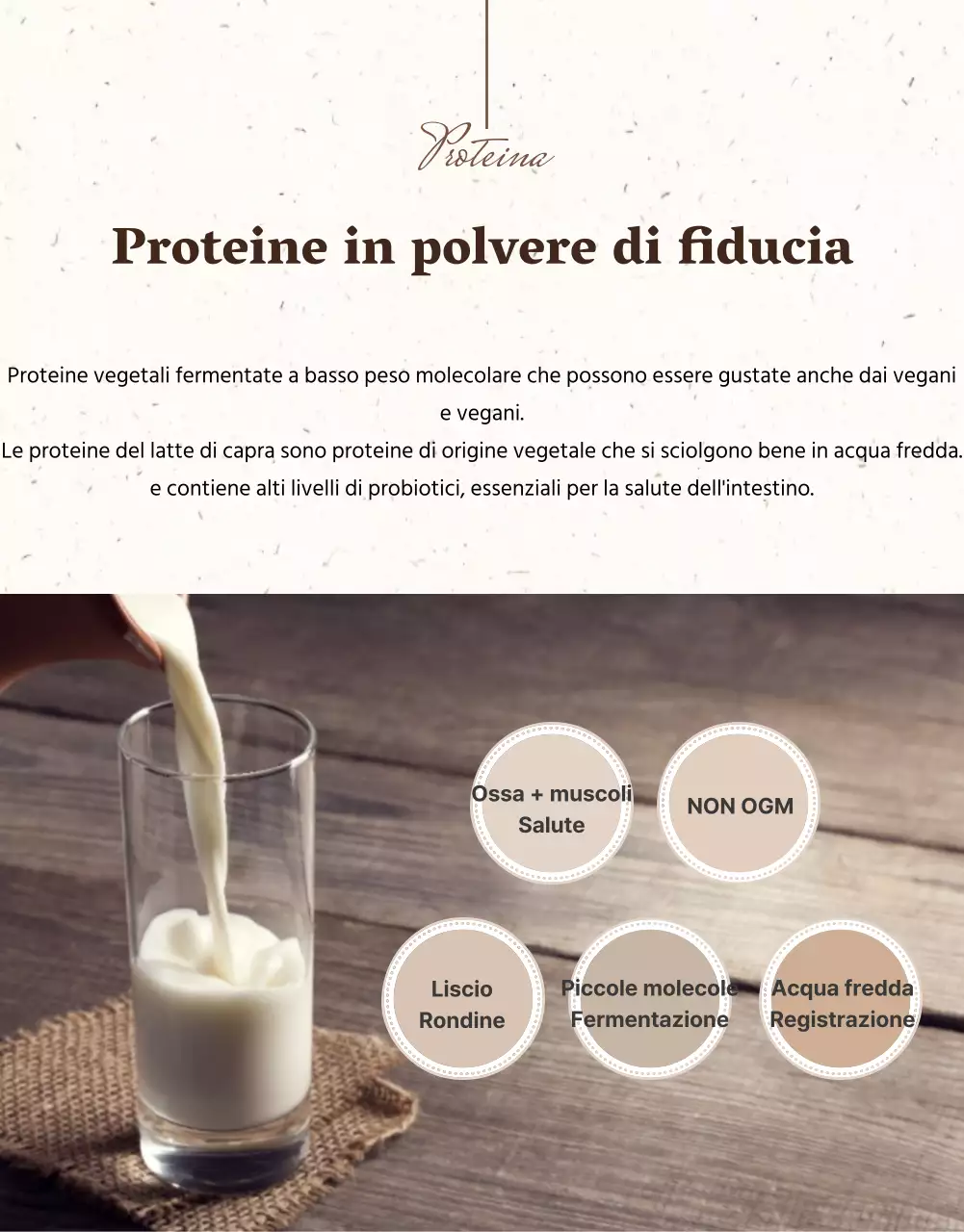 Una semplice polvere proteica di colore beige (altro)