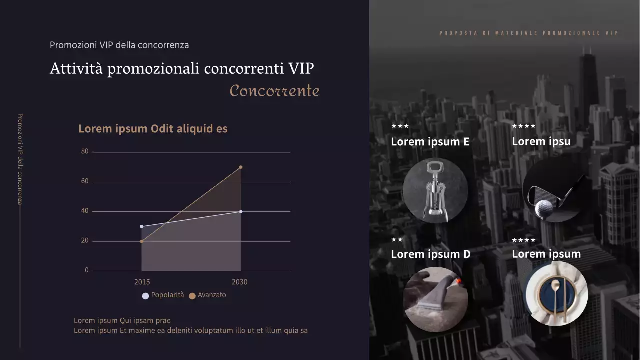 Gli accenti di colore oro e nero creano un'atmosfera lussuosa.