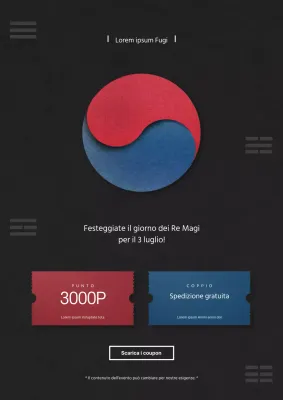 Promozione di eventi fotografici di viaggio con illustrazioni di coupon in bianco e nero