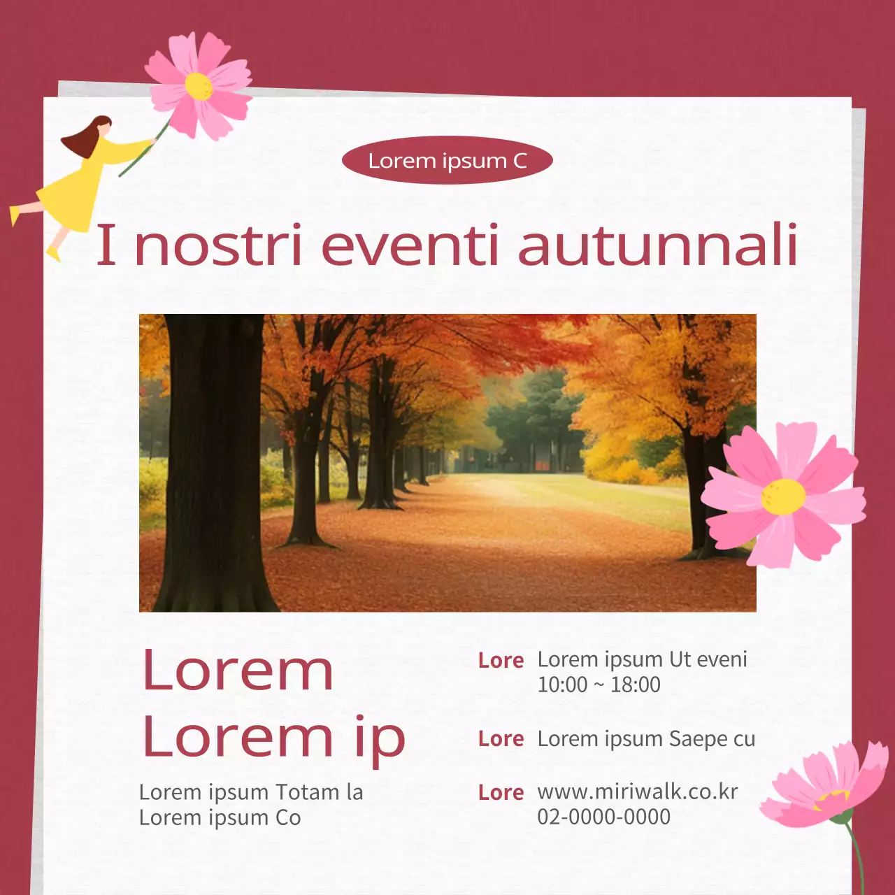 Promuovere un moderno festival autunnale in rosso e arancione