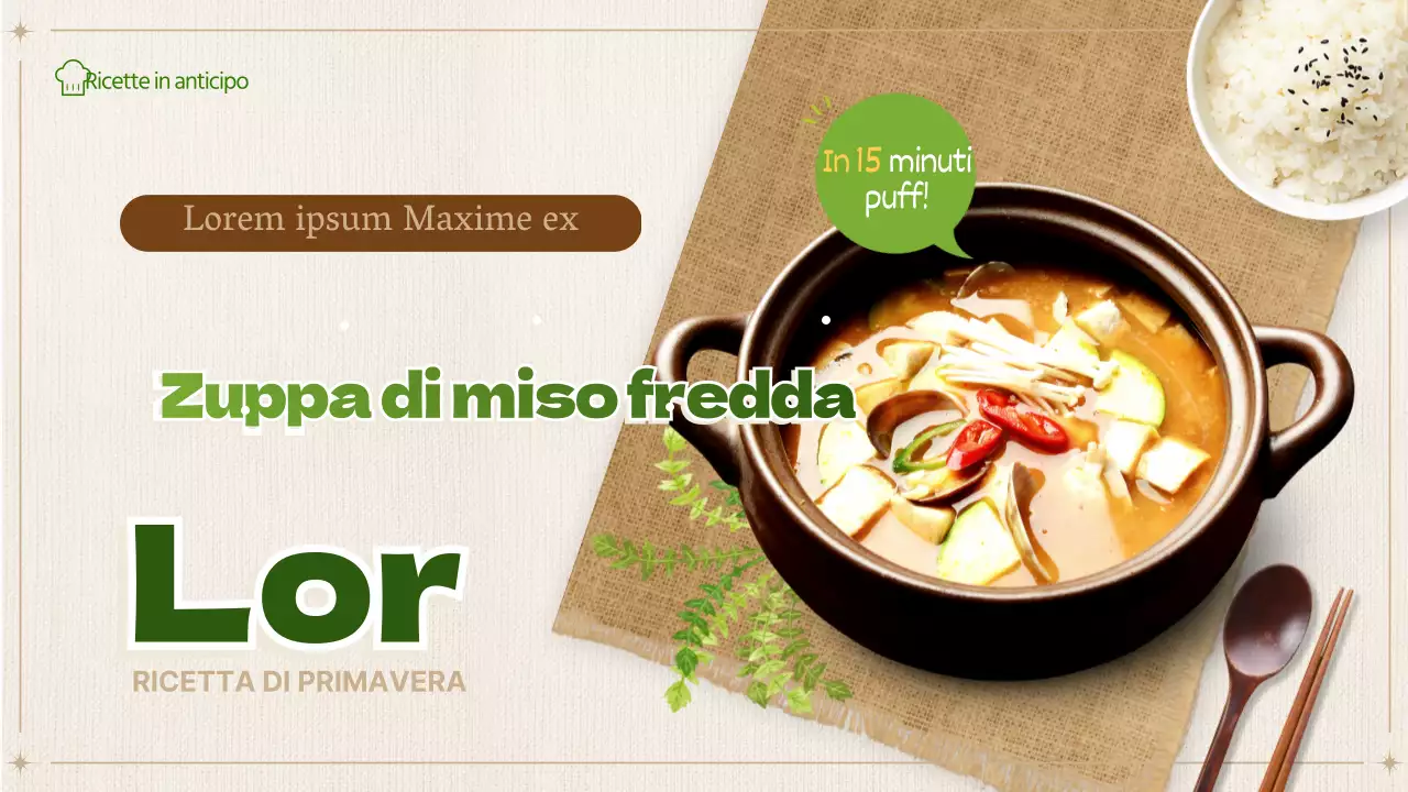 Ricetta della zuppa di miso Miniatura di YouTube con combinazione di colori verde e beige