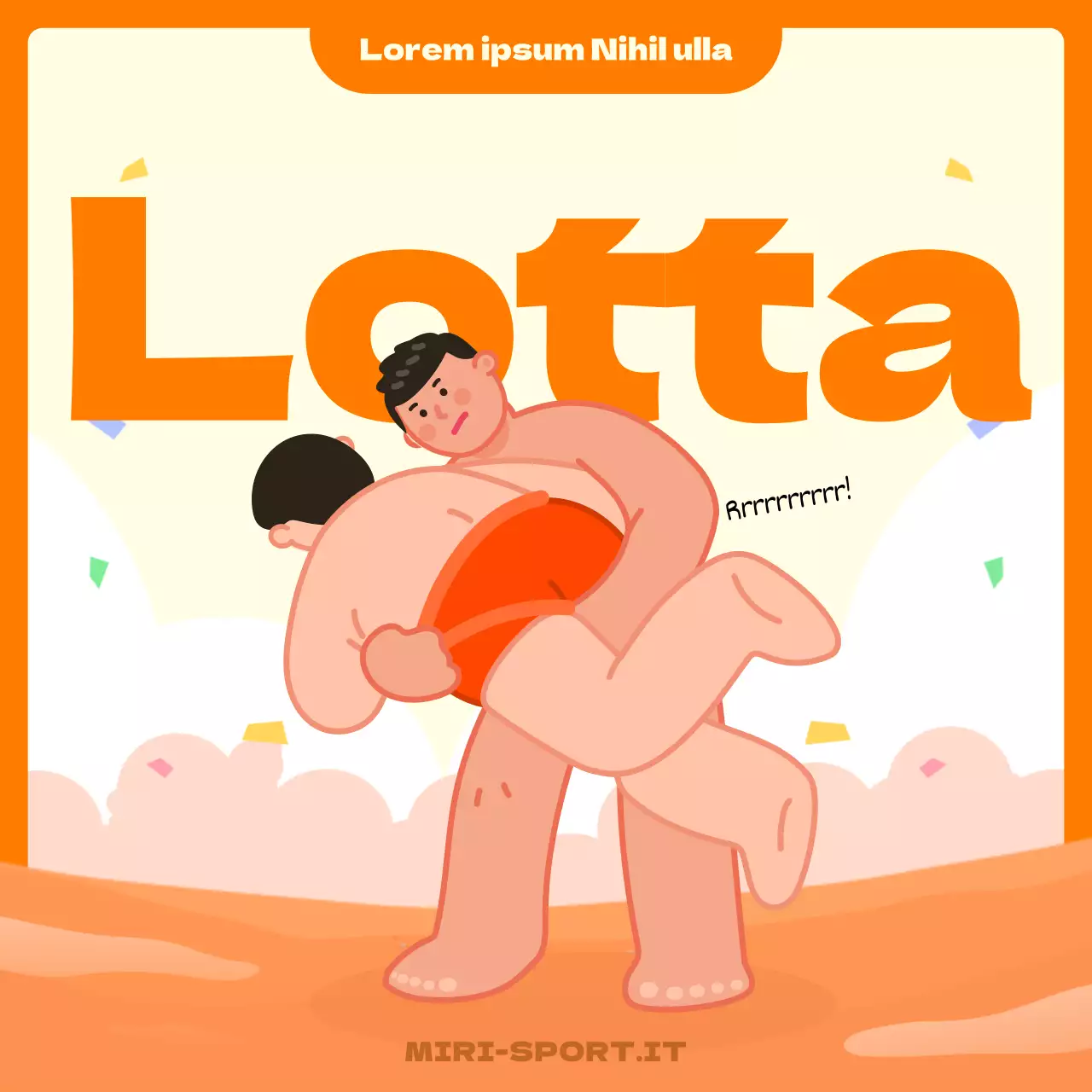 Il concetto di lotta illustrata arancione