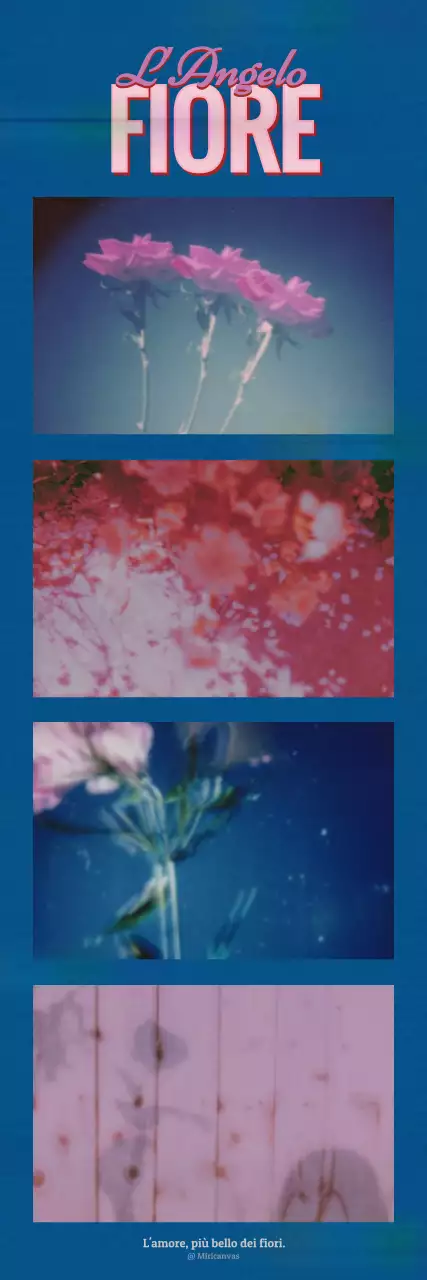 Portafoto sentimentale con collana vintage in blu e rosa